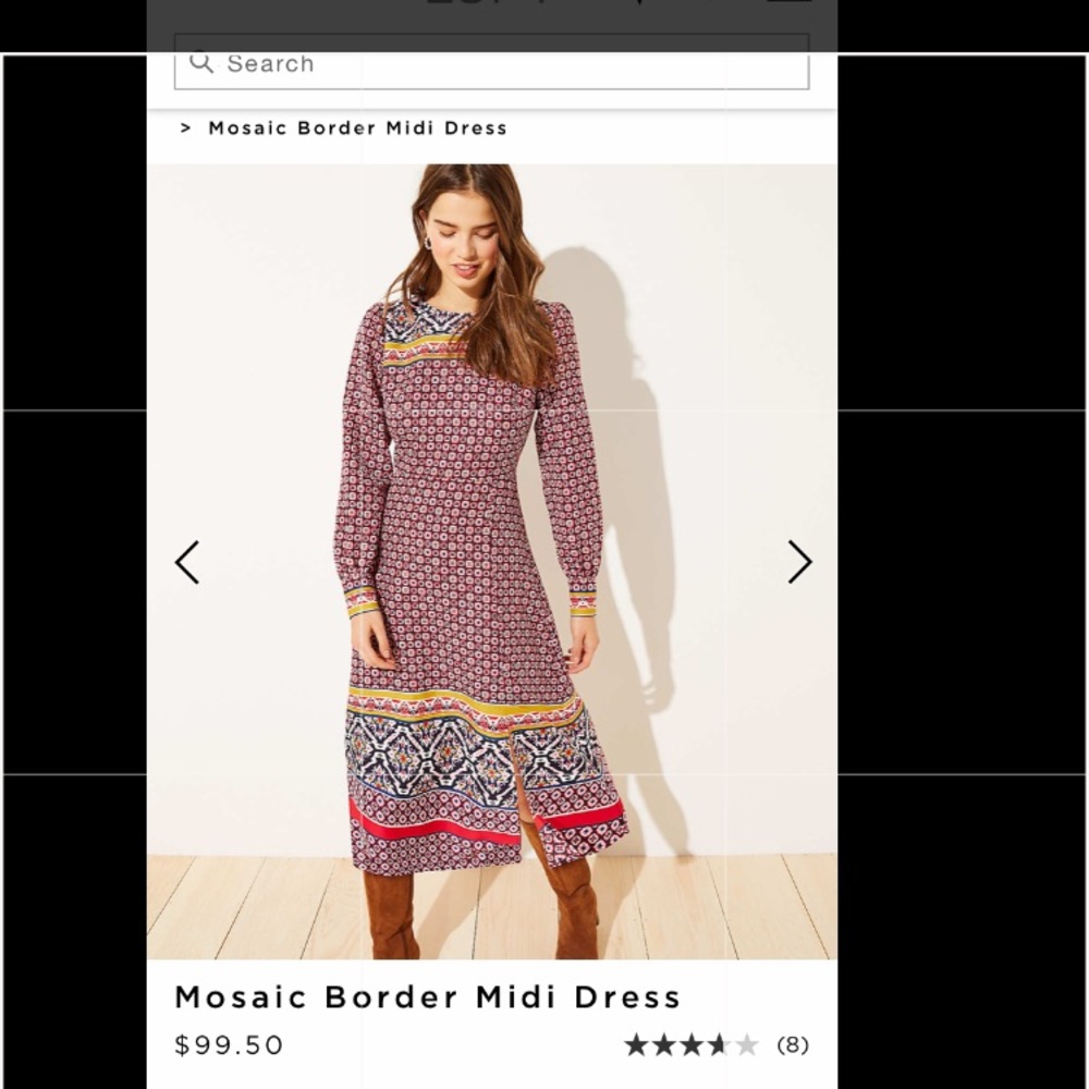 Loft Mosiac Border Midi Dress